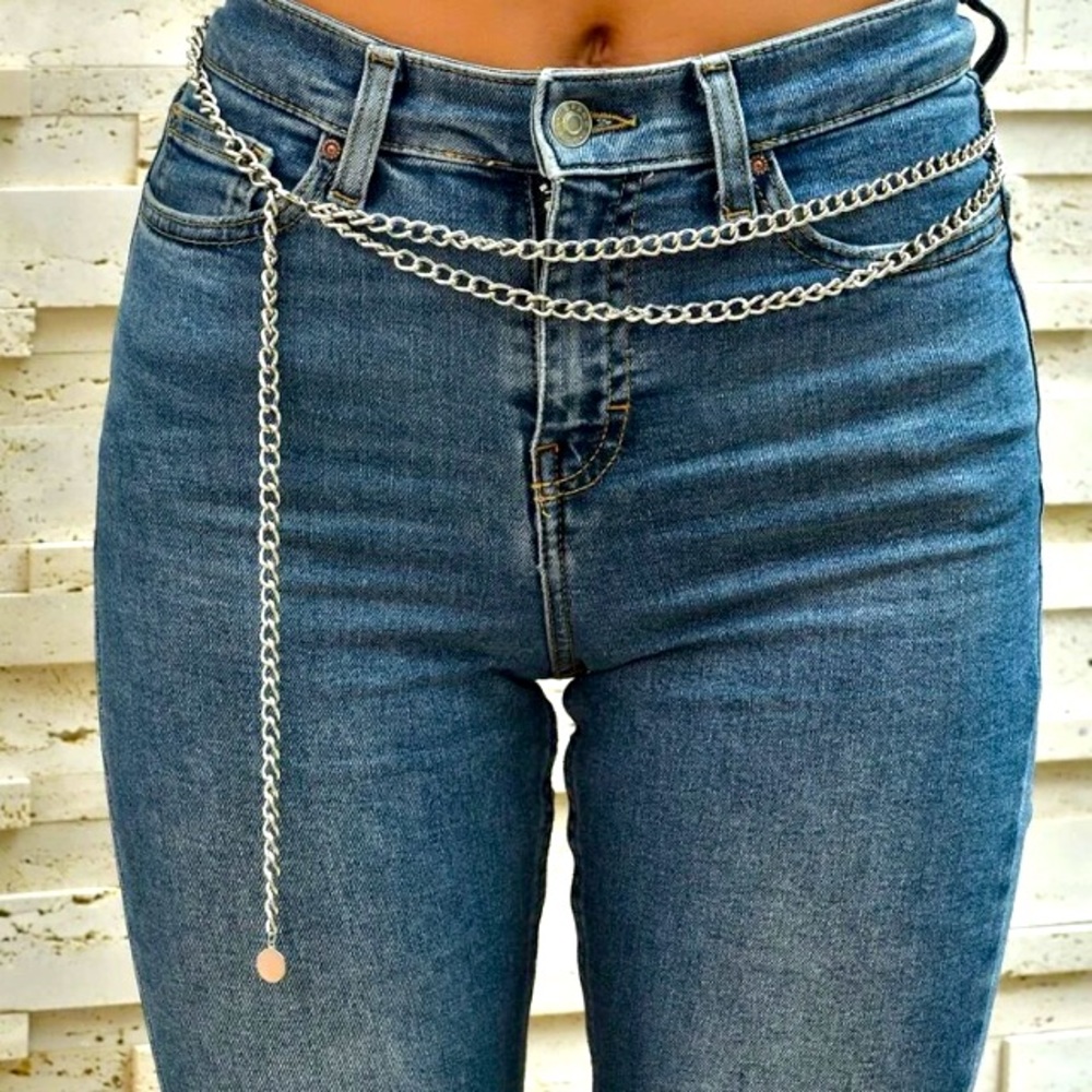 Silver Double Wrap W/ Clasp Body Jewelry Stomach/Belly/ Waist Chain/Necklace